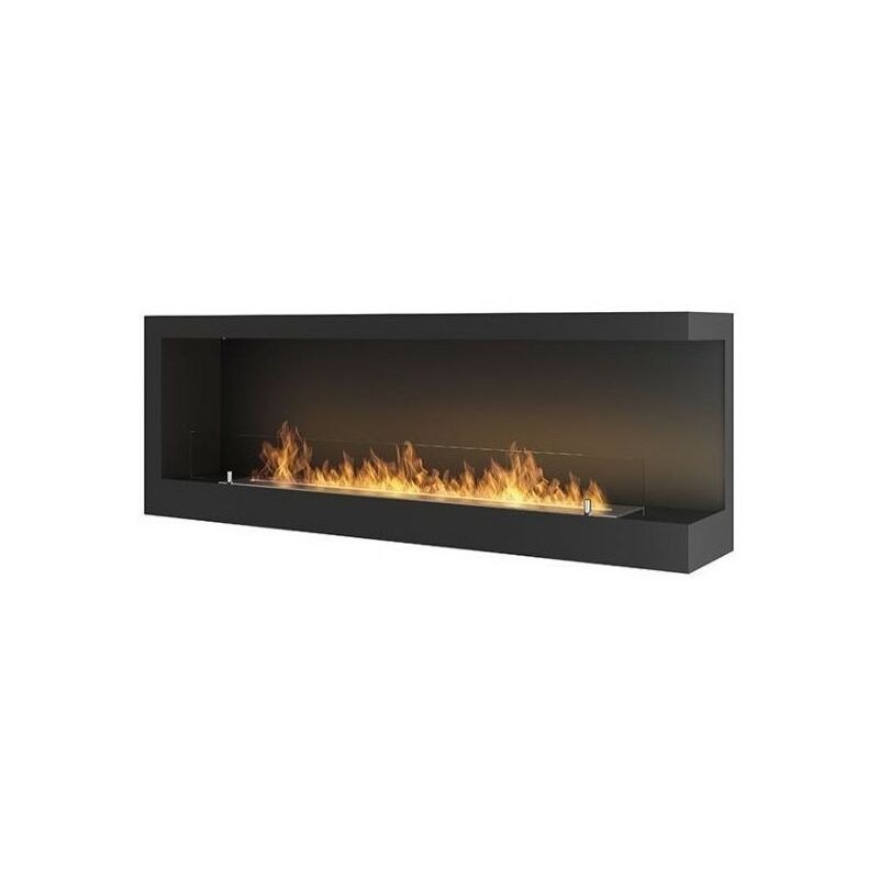 foto del prodotto outinfire biocamino corn120r con vetro protettivo, colore nero opaco