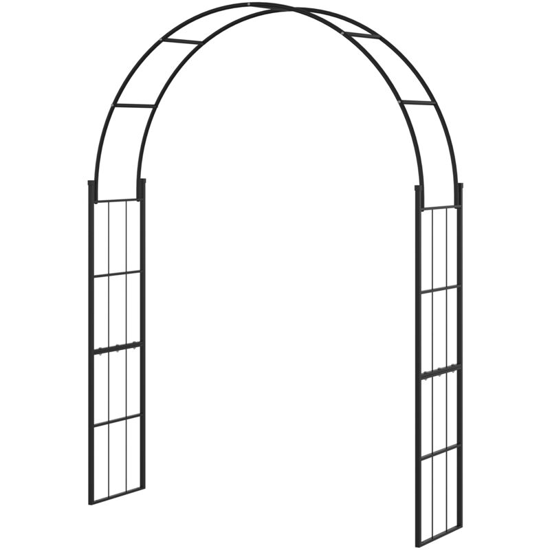 foto del prodotto outsunny arco da giardino in metallo per piante rampicanti 157x40x223cm nero