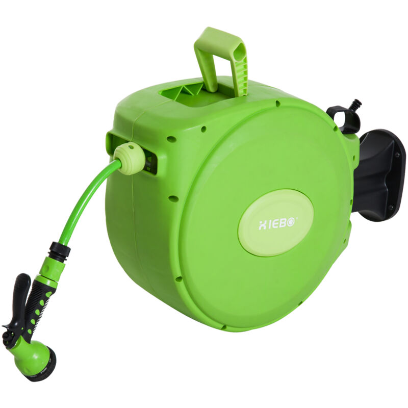 foto del prodotto outsunny avvolgitubo automatico a muro e portatile