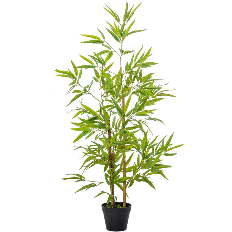 immagine 0 del prodotto outsunny bamb in vaso artificiale verde per interno ed esterno alta 120cm
