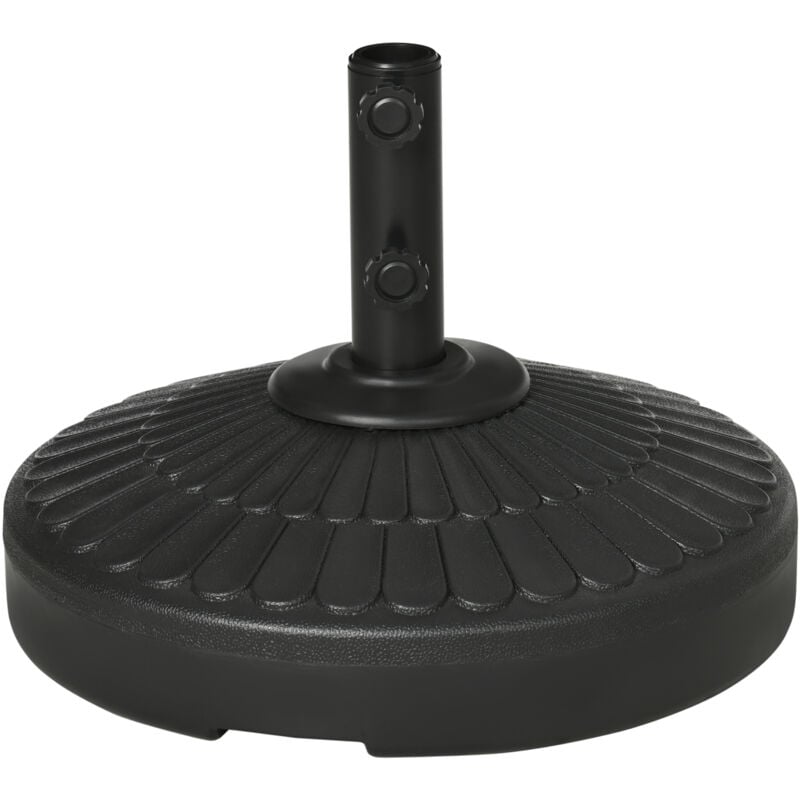 foto del prodotto outsunny basamento per ombrellone con porta di riempimento laterale nero