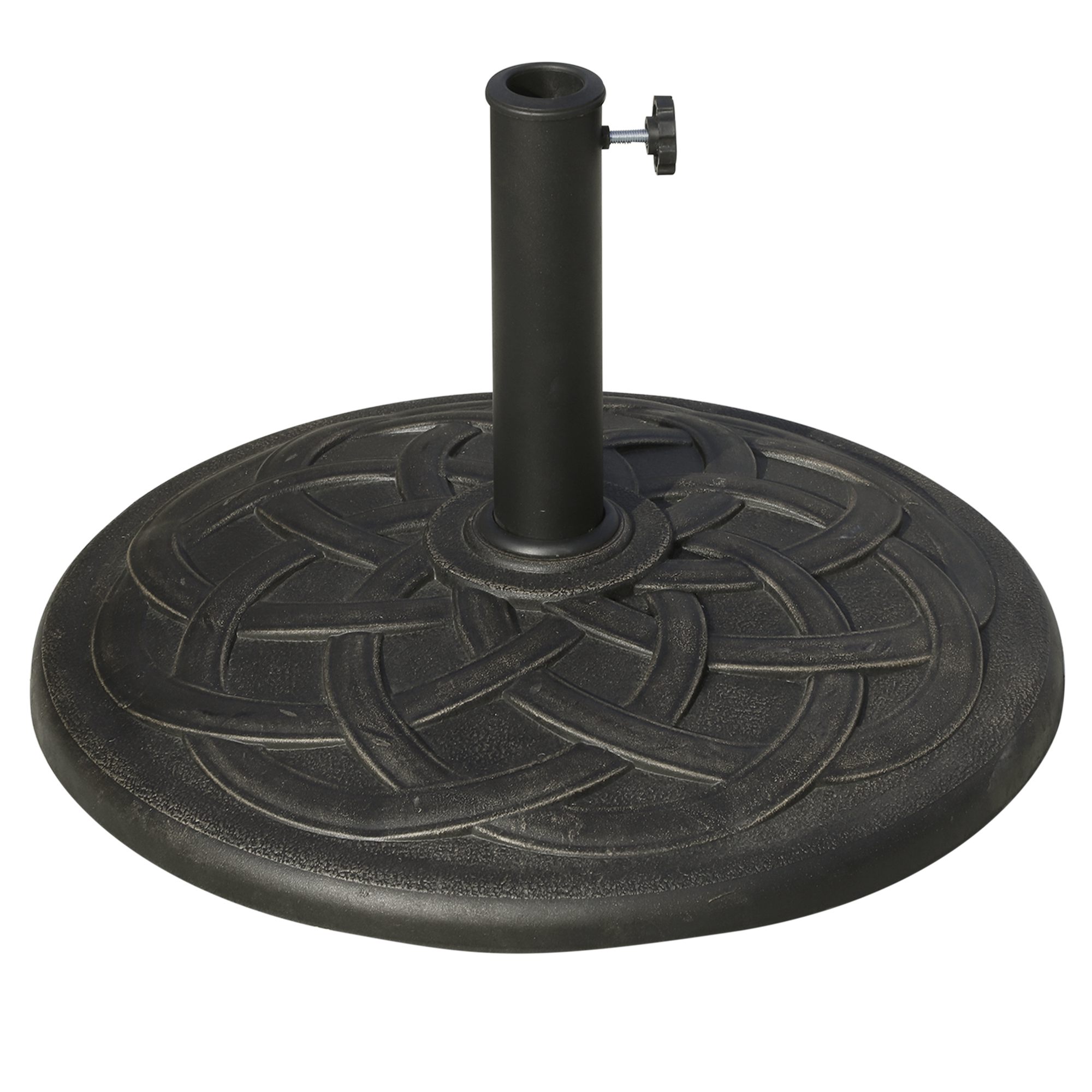 foto del prodotto outsunny base ombrellone in resina 19kg, decorazioni eleganti, accoppiatore, antiruggine, φ54.5cm, stile raffinato, bronzo aosom