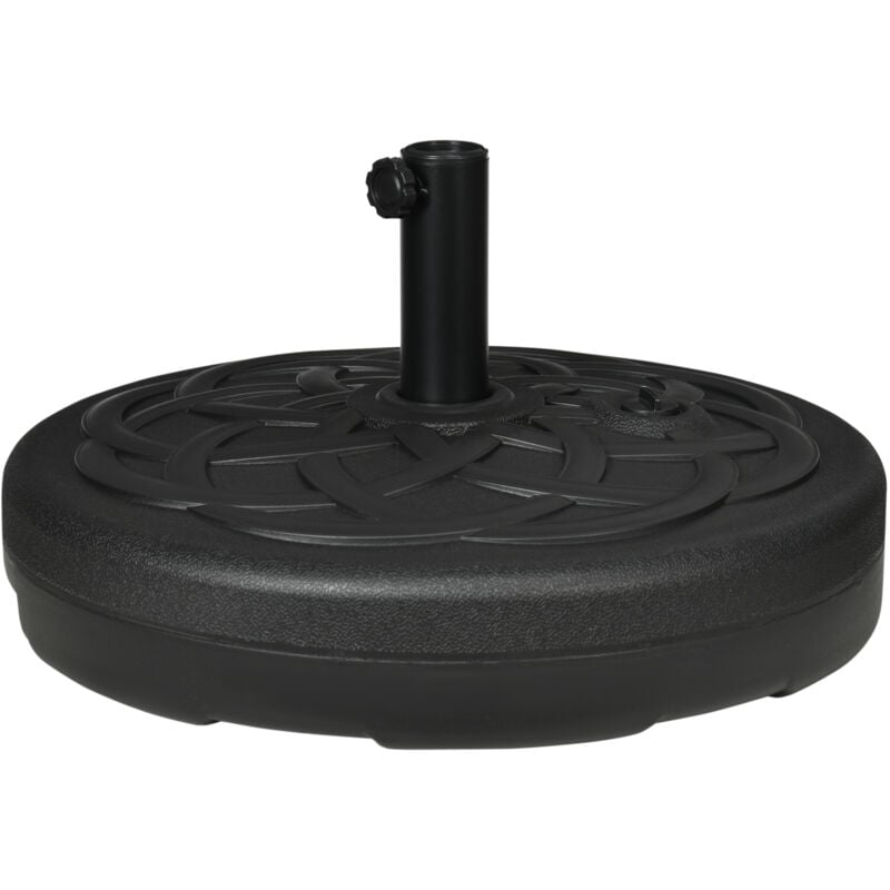 foto del prodotto outsunny base per ombrellone 56cm in plastica riempimento acqua e sabbia nero