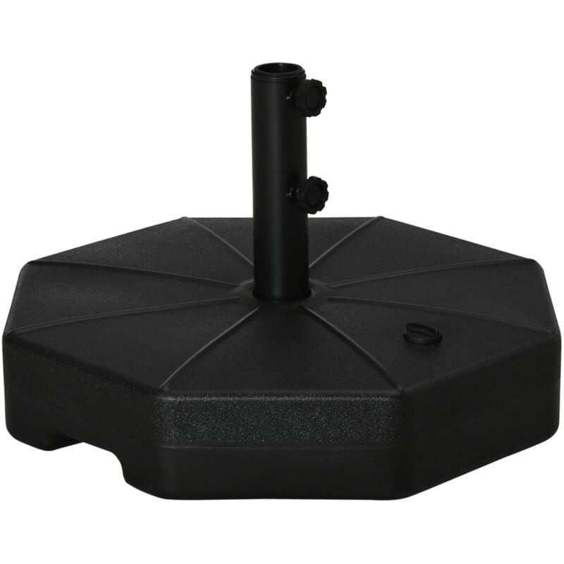 foto del prodotto outsunny base per ombrellone 60cm in plastica riempimento acqua e sabbia nero