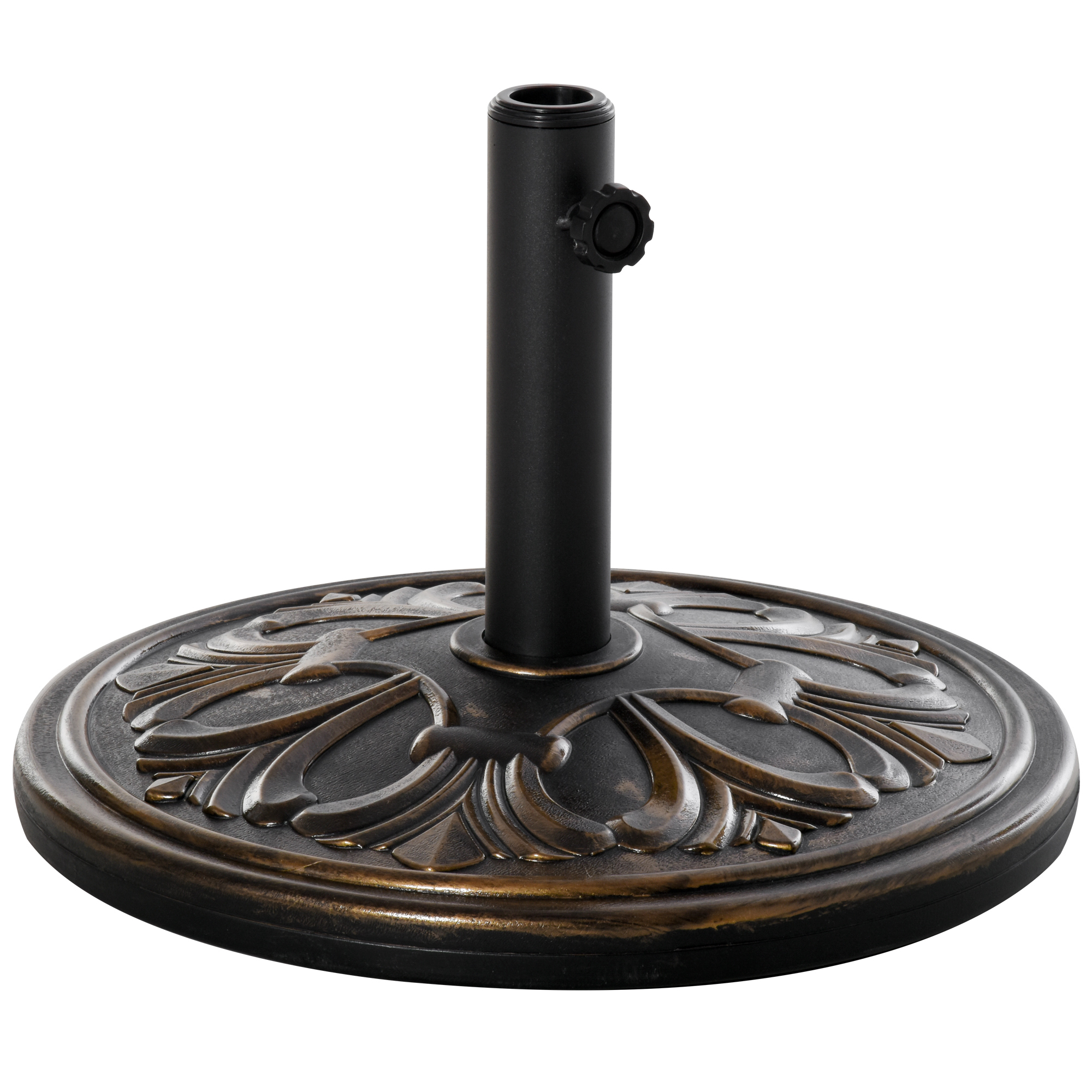 foto del prodotto outsunny base per ombrellone regolabile supporto per ombrellone parasole 13kg in cemento e bronzo aosom
