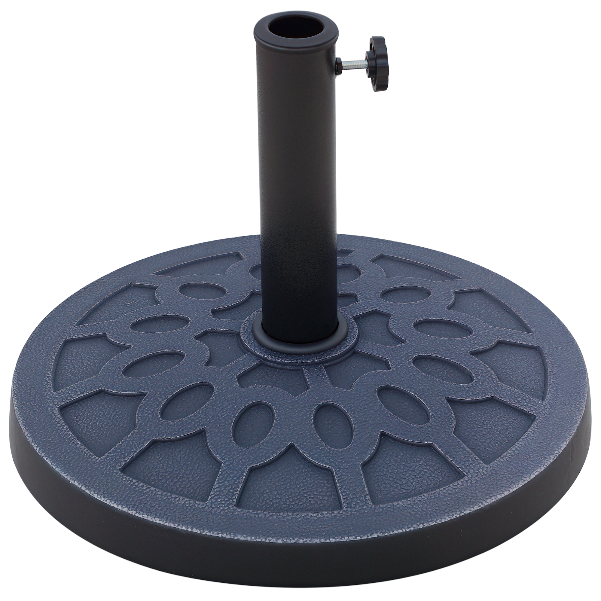 foto del prodotto outsunny base per ombrellone rotondo per pali da 38 e 48 mm, in resina e acciaio, 45 cm, bronzo