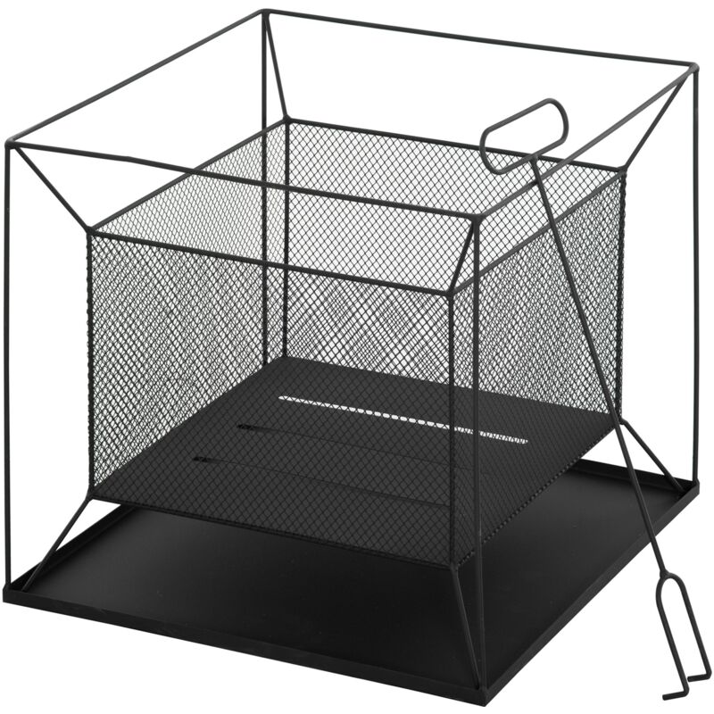foto del prodotto outsunny braciere da giardino a legna portatile con attizzatoio nero