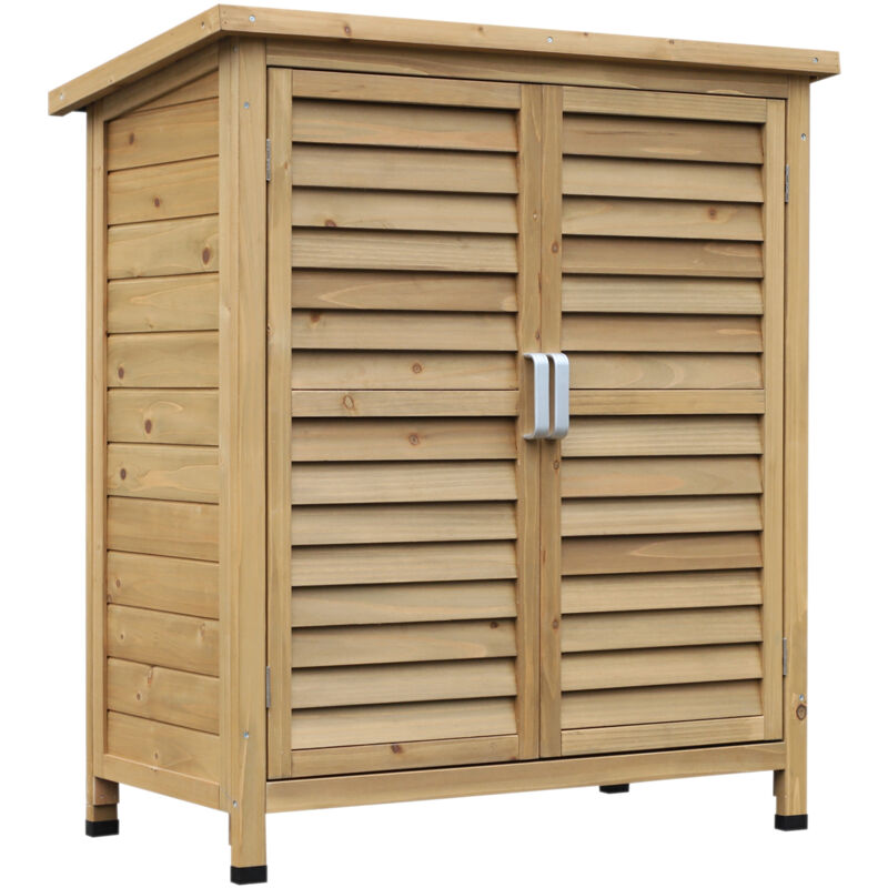 foto del prodotto outsunny casetta da giardino in legno con tetto impermeabile