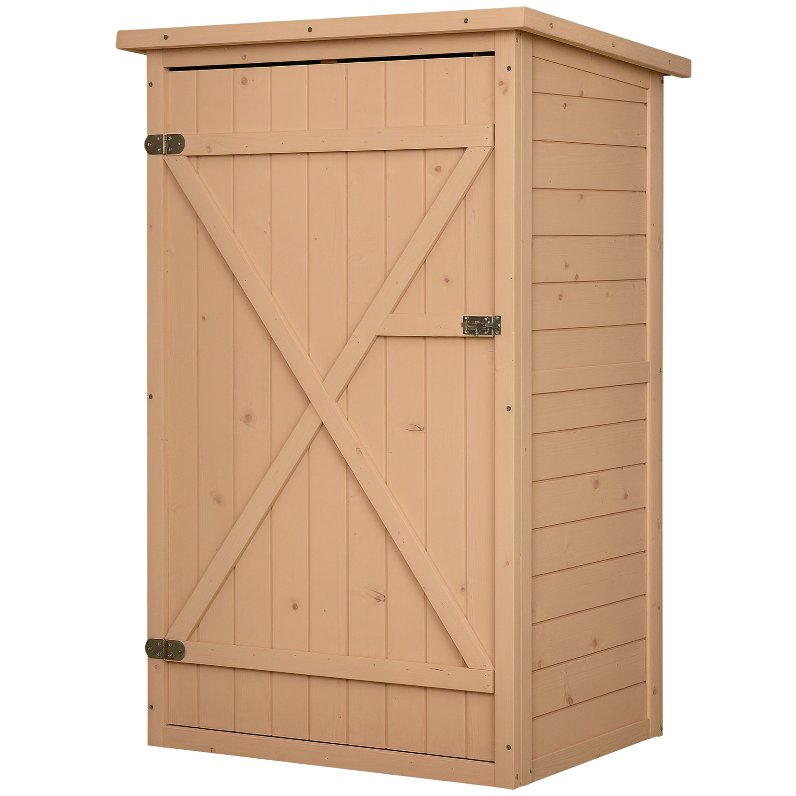 foto del prodotto outsunny casetta da giardino in legno di abete impermeabile, capanno attrezzi da esterno 75x56x115cm aosom