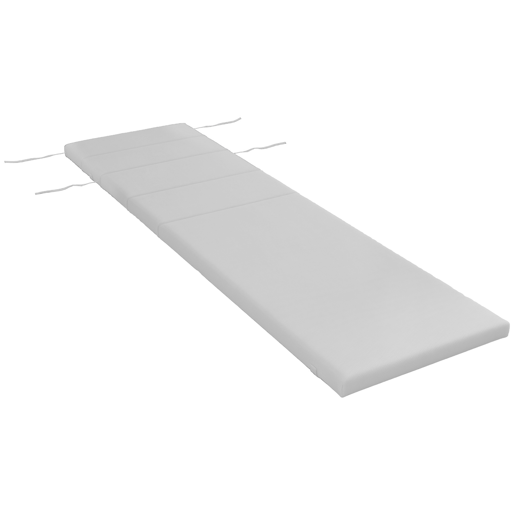 foto del prodotto outsunny cuscino per sdraio e lettino prendisole in tessuto con lacci di fissaggio, grigio chiaro aosom