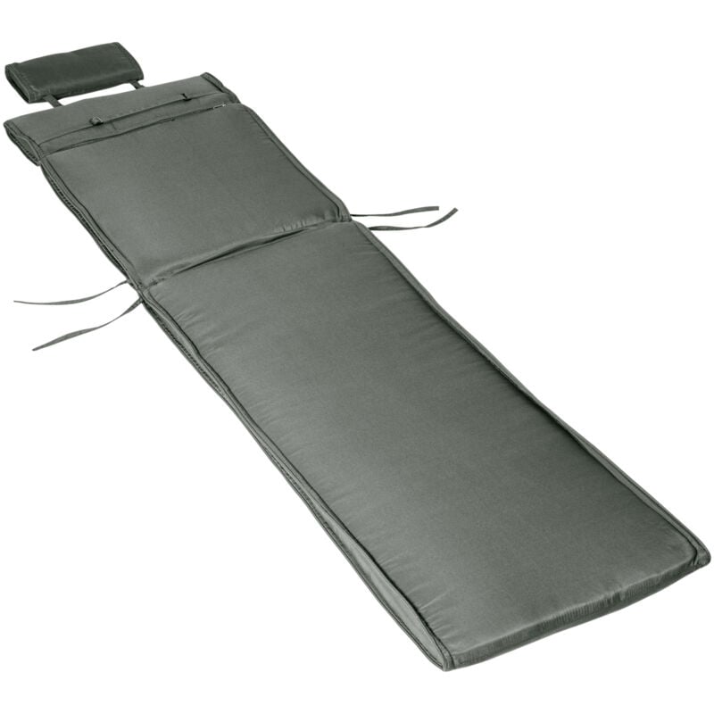 foto del prodotto outsunny cuscino per sdraio lettino prendisole da giardino grigio 198x53x5cm