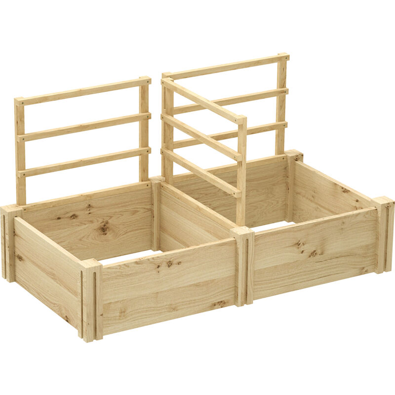 foto del prodotto outsunny fioriera con traliccio in legno di abete 119x62.5x64 cm color legno