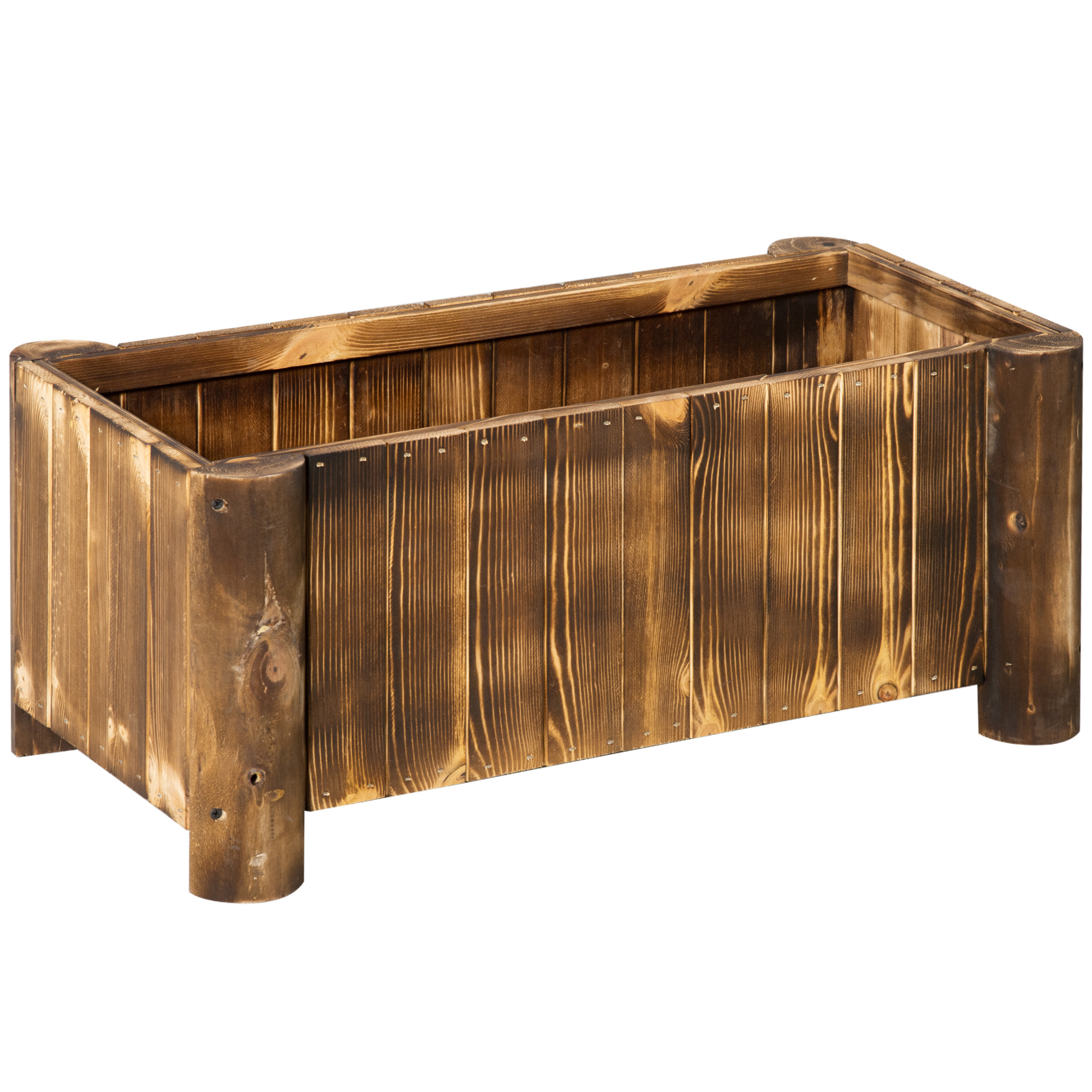foto del prodotto outsunny fioriera vaso per piante box rettangolare in legno di abete 70 x 35 x 30cm aosom