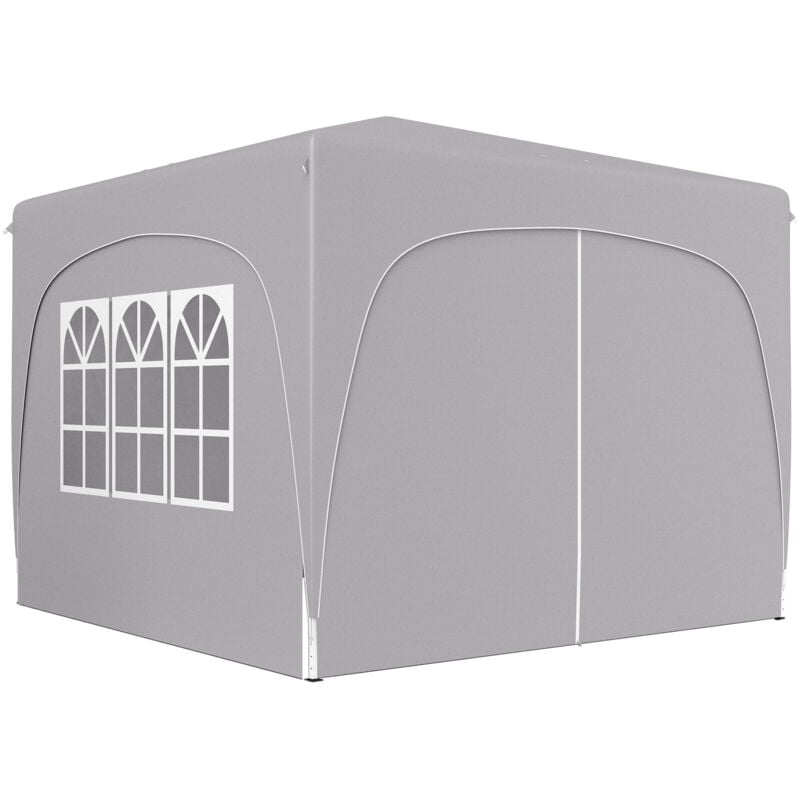 foto del prodotto outsunny gazebo pieghevole 3x3m con altezza regolabile protezione uv50 grigio