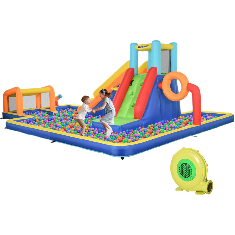 foto del prodotto outsunny gioco gonfiabile per bambini 3 8 anni multicolore