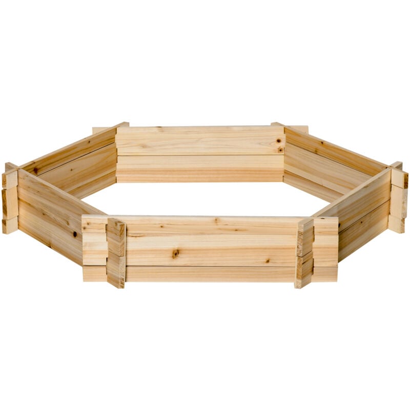 foto del prodotto outsunny letto per orto in legno senza base montaggio senza viti