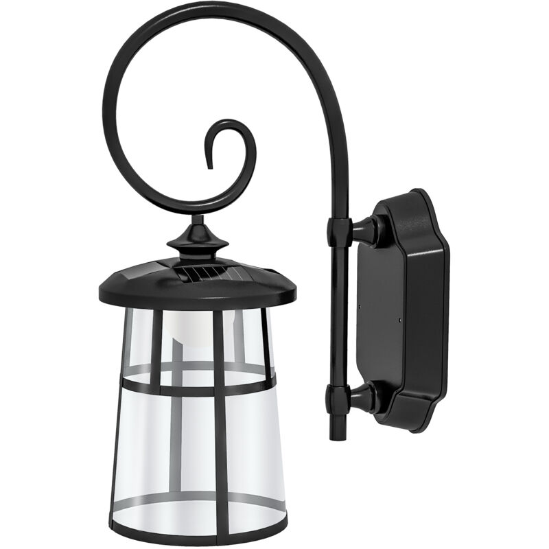 foto del prodotto outsunny - luce da giardino con pannello solare accensione automatica ip44 nero