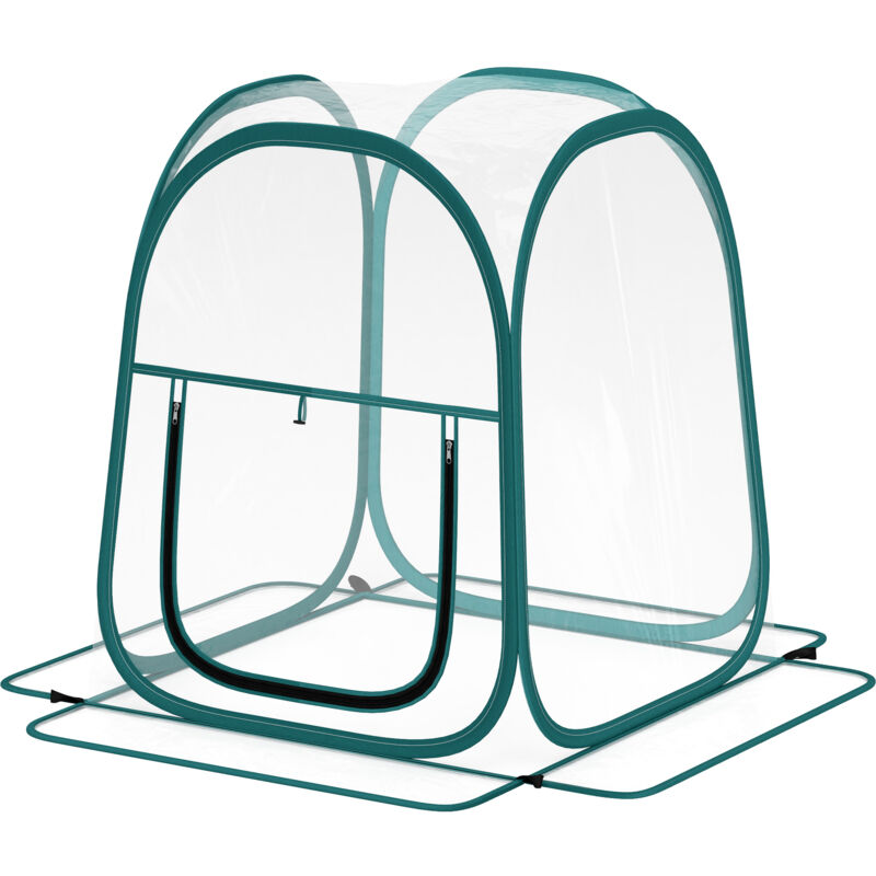 foto del prodotto outsunny mini serra pop up con copertura in plastica e finestra trasparente