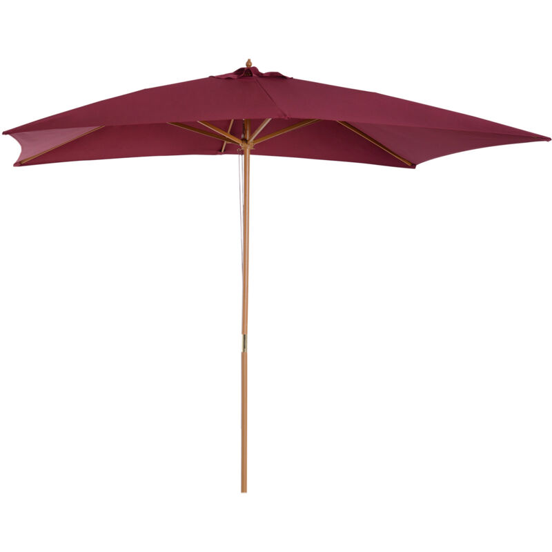 foto del prodotto outsunny ombrellone 2x3 da giardino con copertura in poliestere bordeaux