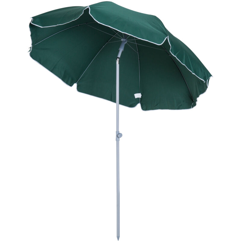 foto del prodotto outsunny ombrellone da giardino 2x2.3 m a 8 stecche in metallo