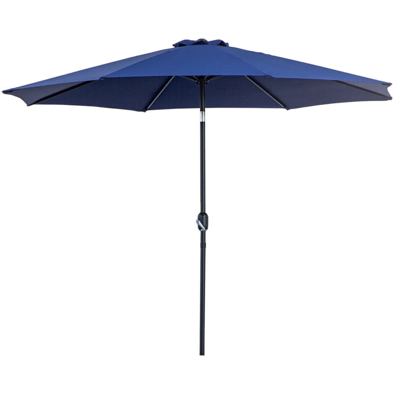 foto del prodotto outsunny ombrellone da giardino 3x2.5 inclinabile con manovella blu