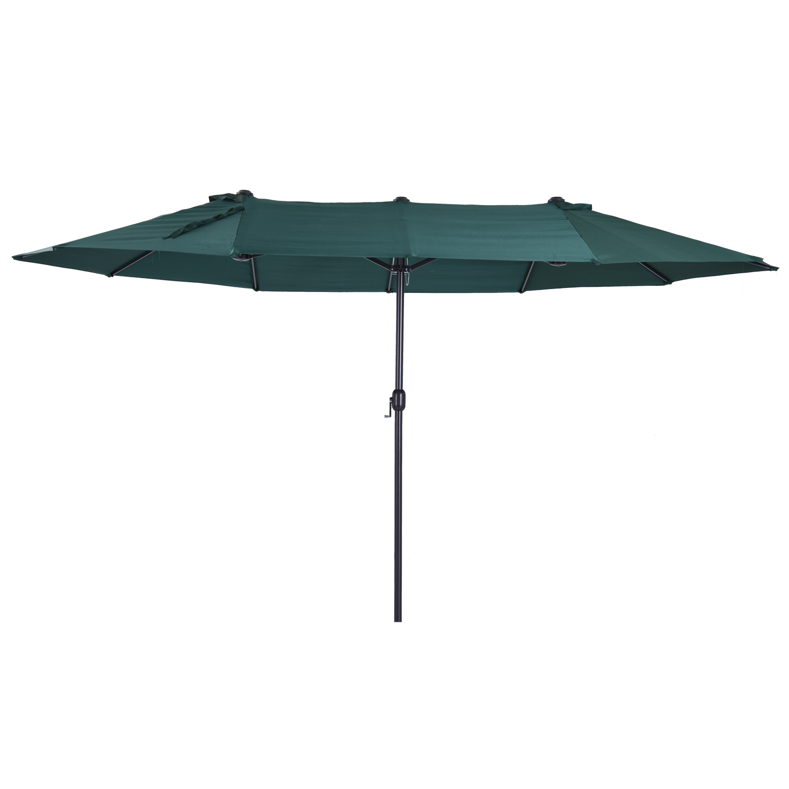foto del prodotto outsunny ombrellone da giardino doppio con apertura a manovella, acciaio e poliestere, 460x270x240cm aosom