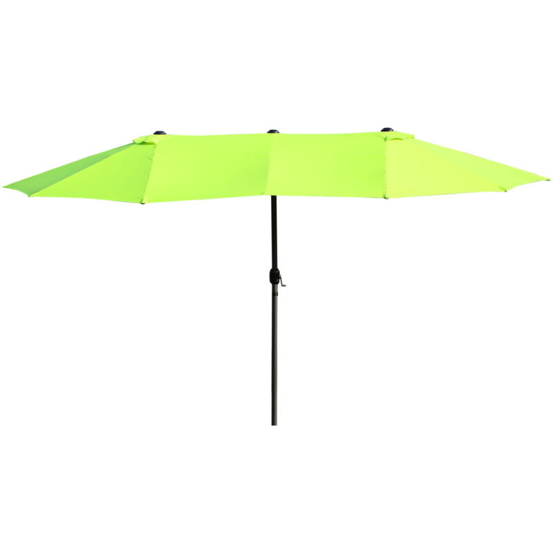 foto del prodotto outsunny ombrellone da giardino doppio con apertura a manovella verde