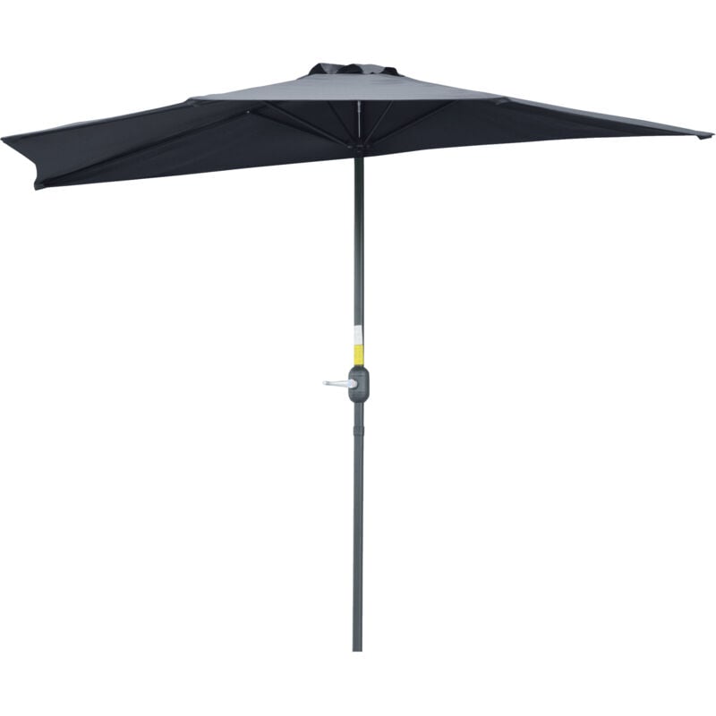 foto del prodotto outsunny ombrellone semicircolare in poliestere e metallo 2.7x2.4 m