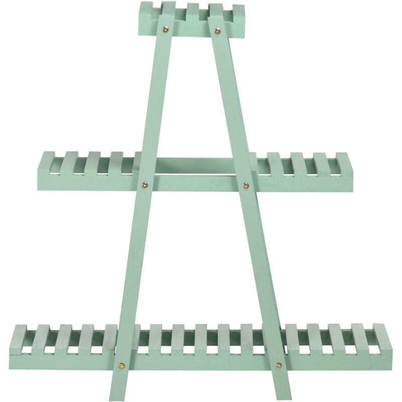 foto del prodotto outsunny portapiante verde 3 livelli in abete per interni ed esterni
