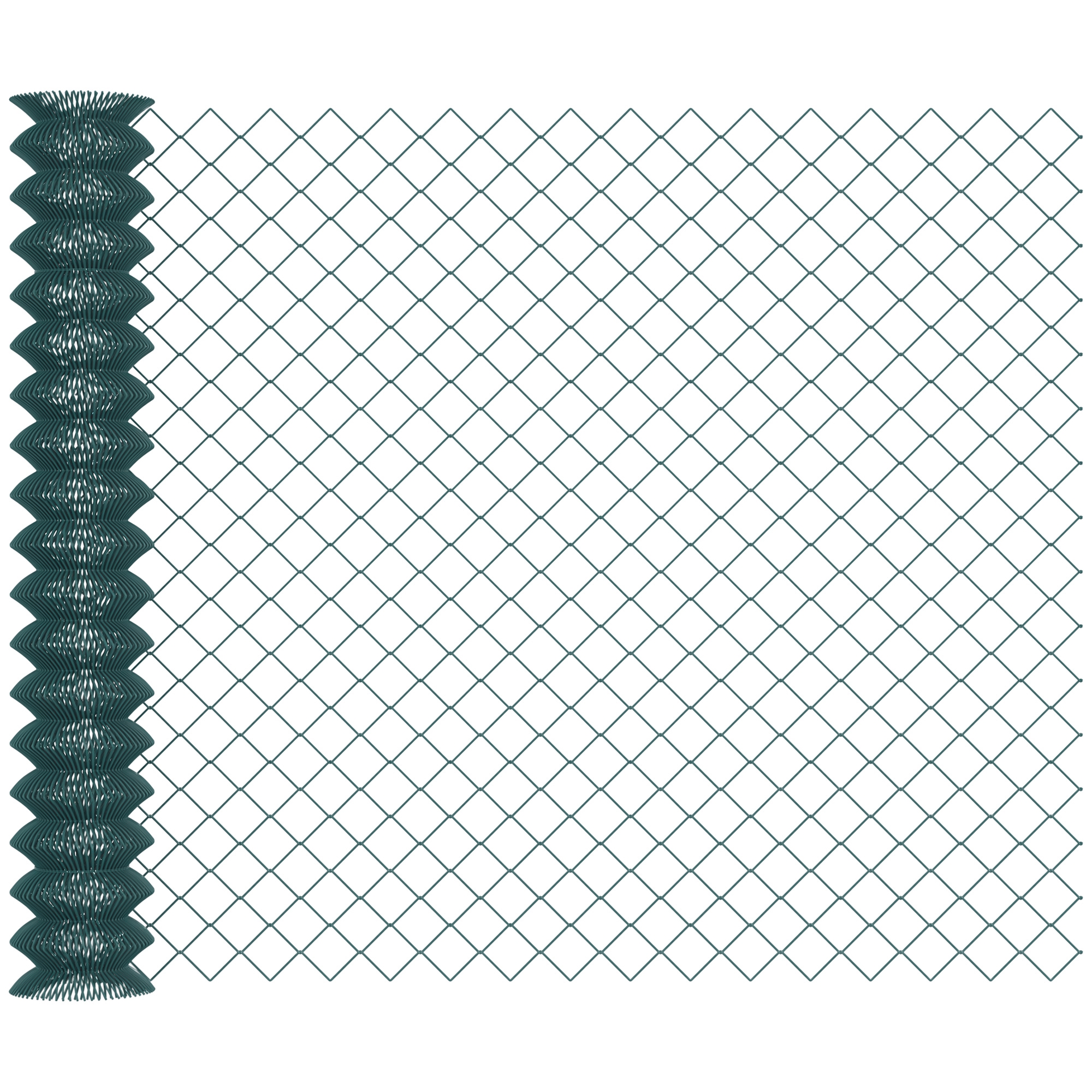 foto del prodotto outsunny rete di recinzione in acciaio e pvc per spazi esterni, rotolo da 25m e altezza 1.7m, verde aosom