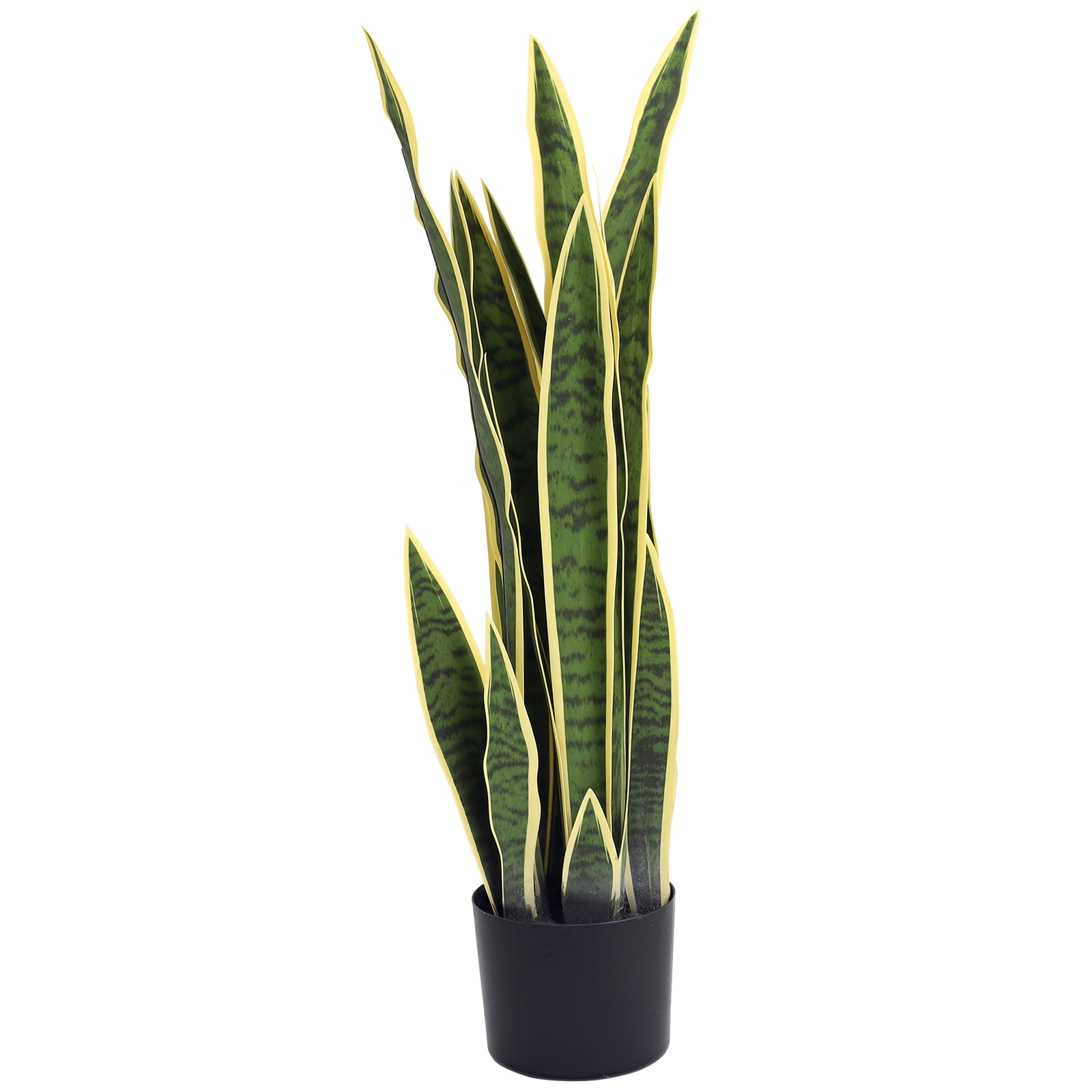 foto del prodotto outsunny sanseveria artificiale in vaso, pianta da esterno e interno con 21 foglie 15cm x 80cm aosom