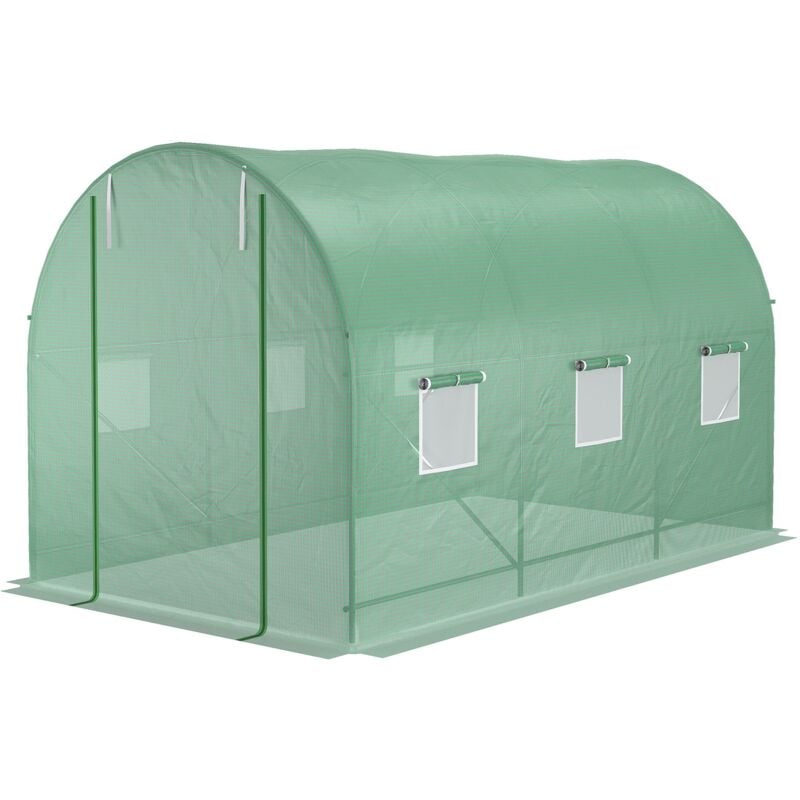 foto del prodotto outsunny serra da giardino 3.5 x 2 x 2m con tetto arrotondato