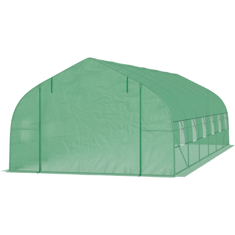 foto del prodotto outsunny serra da giardino 8x3x2 m a tunnel con copertura in pe e struttura