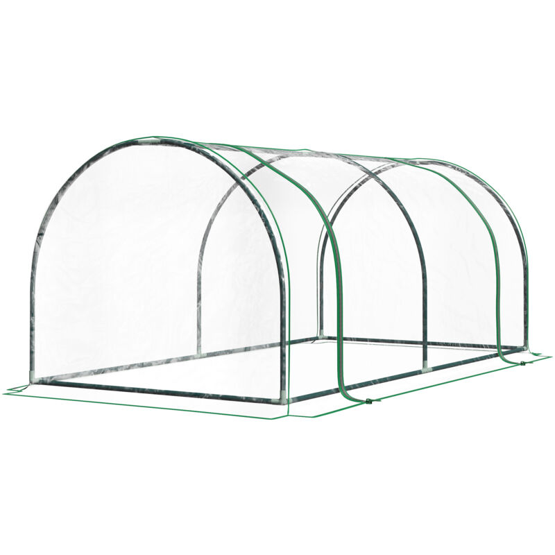immagine 0 del prodotto outsunny serra da giardino a tunnel color trasparente e verde 200x100x80cm