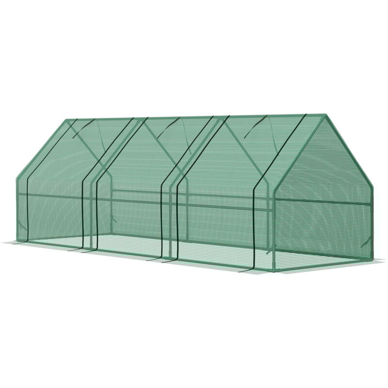 foto del prodotto outsunny serra da giardino e da balcone con telo verde per piante