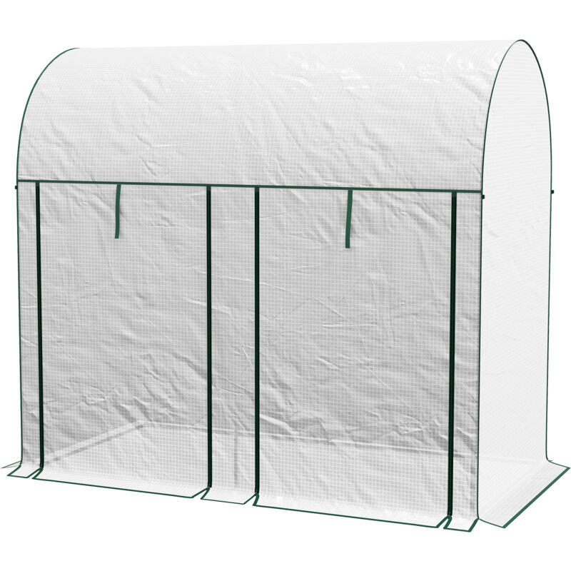 foto del prodotto outsunny serra per orto 2x1x1.78m 2 porte avvolgibili copertura pe 140g m 