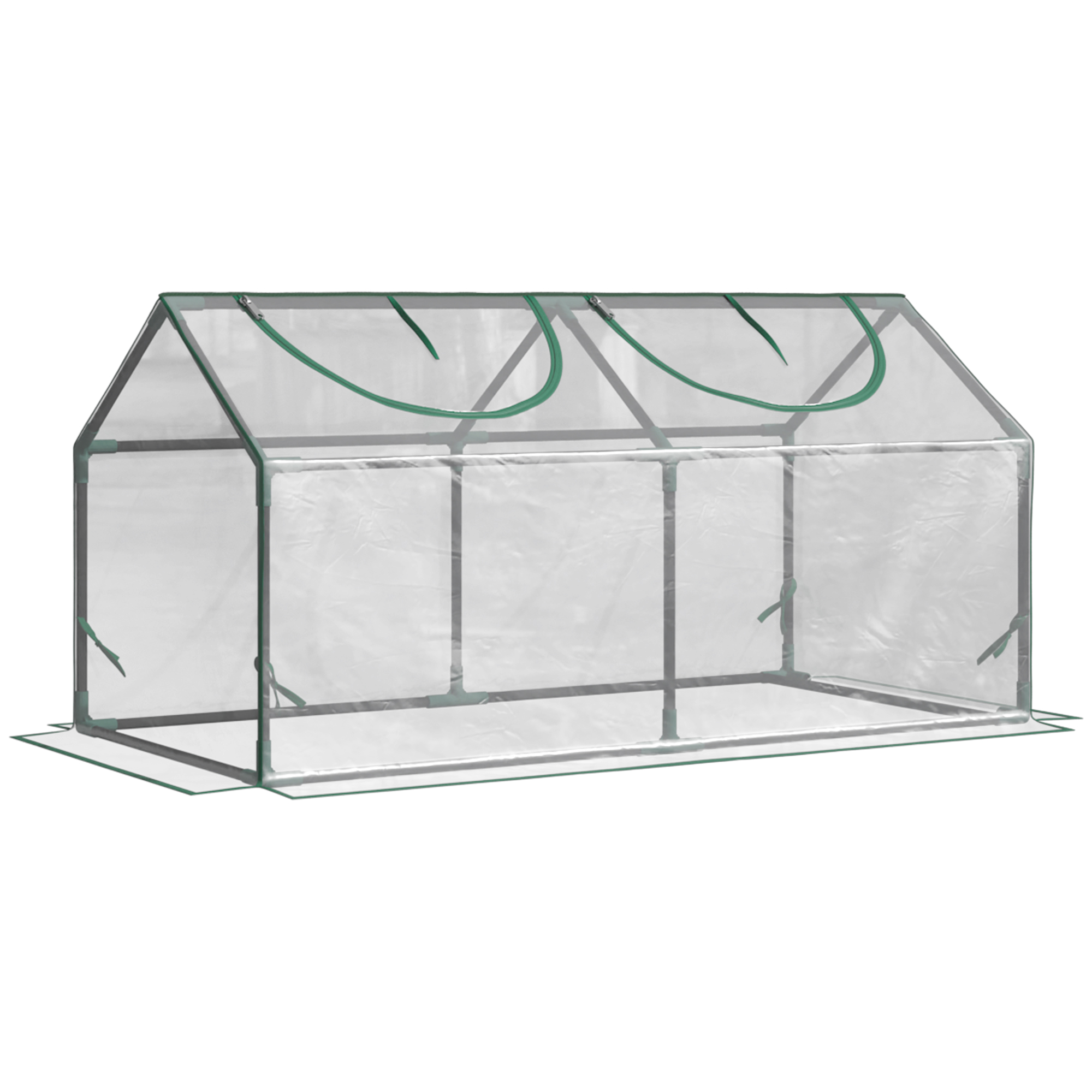 foto del prodotto outsunny serra per orto con 2 finestre avvolgibili e copertura pvc anti-uv, 120x60x60cm, trasparente aosom