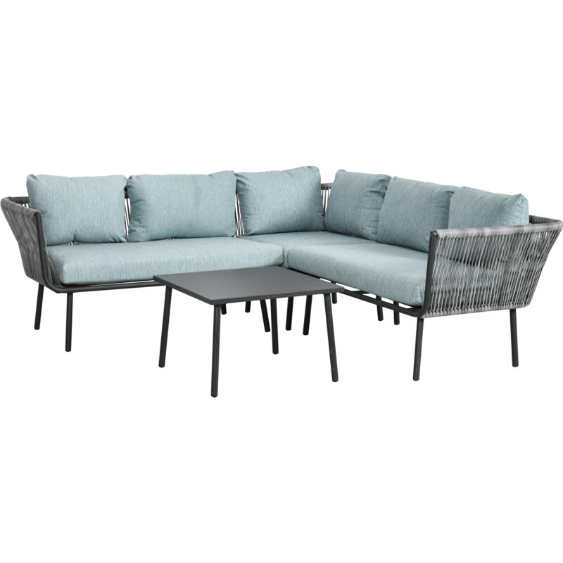 foto del prodotto outsunny set da esterno 4pz con 2 divani angolari, poltroncina e tavolino