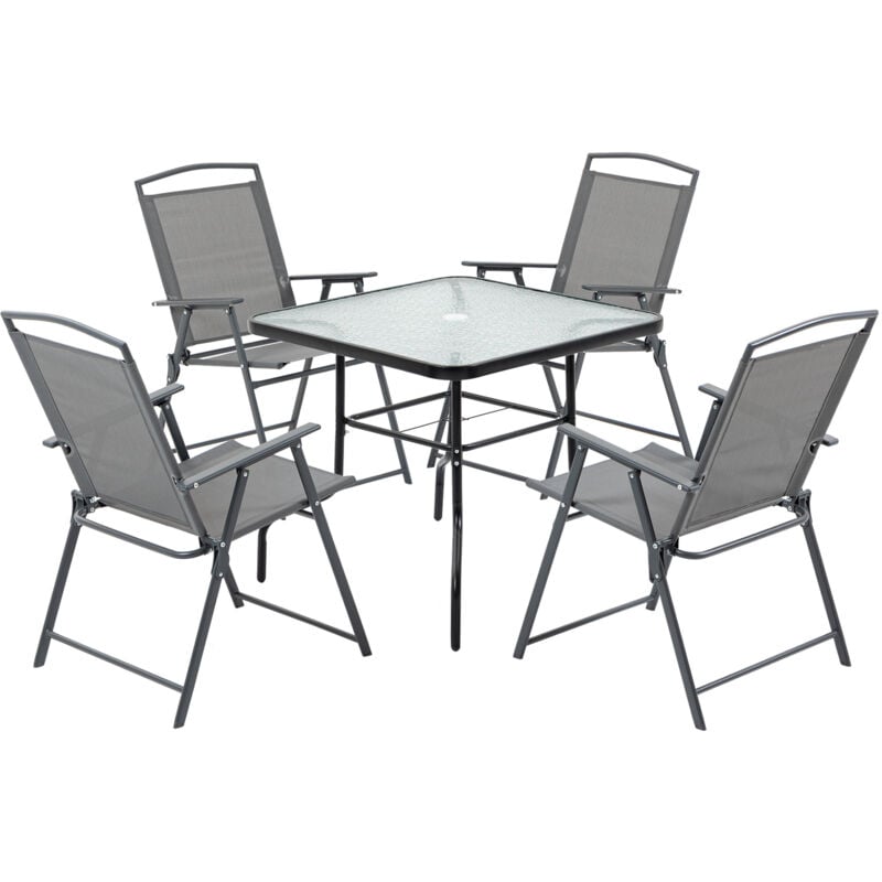foto del prodotto outsunny set da giardino 5 pezzi con tavolo e 4 sedie pieghevoli