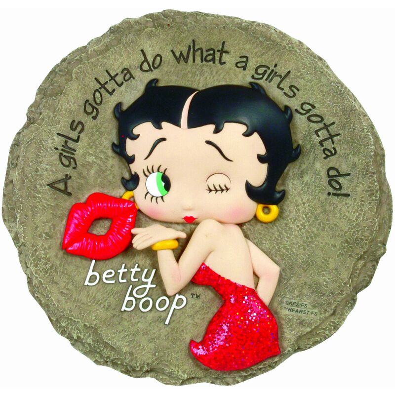 foto del prodotto outsunny spoontiques 12994 betty boop pietra per il passo, colore marrone