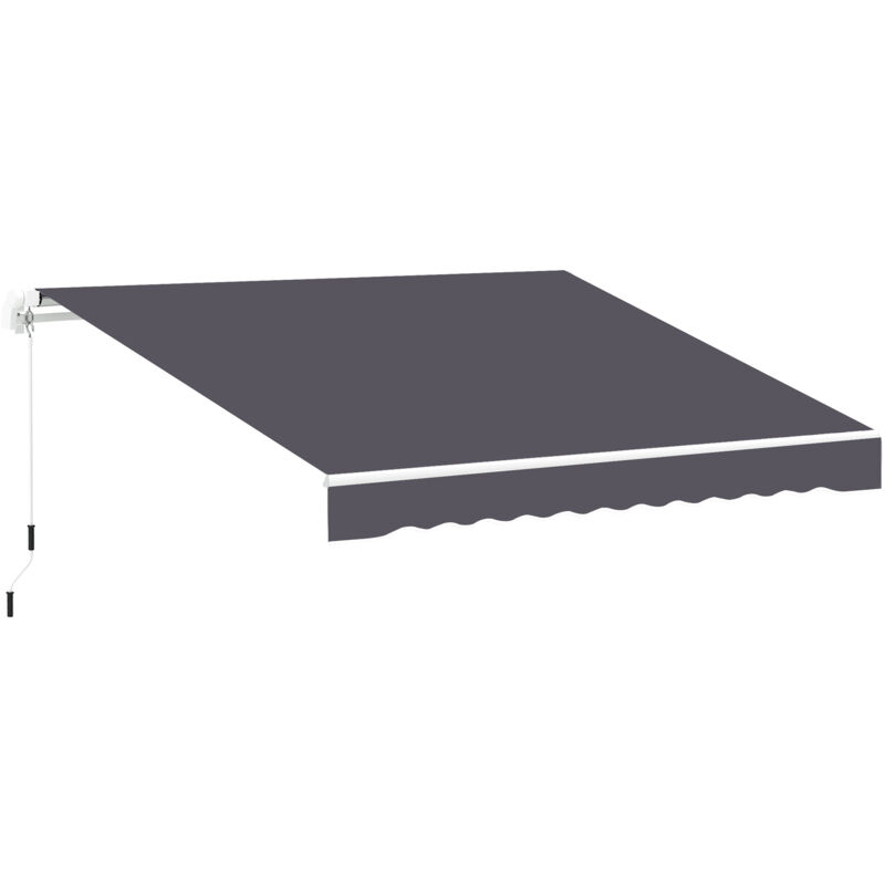 foto del prodotto outsunny telo di ricambio per tenda a bracci in poliestere da 3.6x3 m grigio
