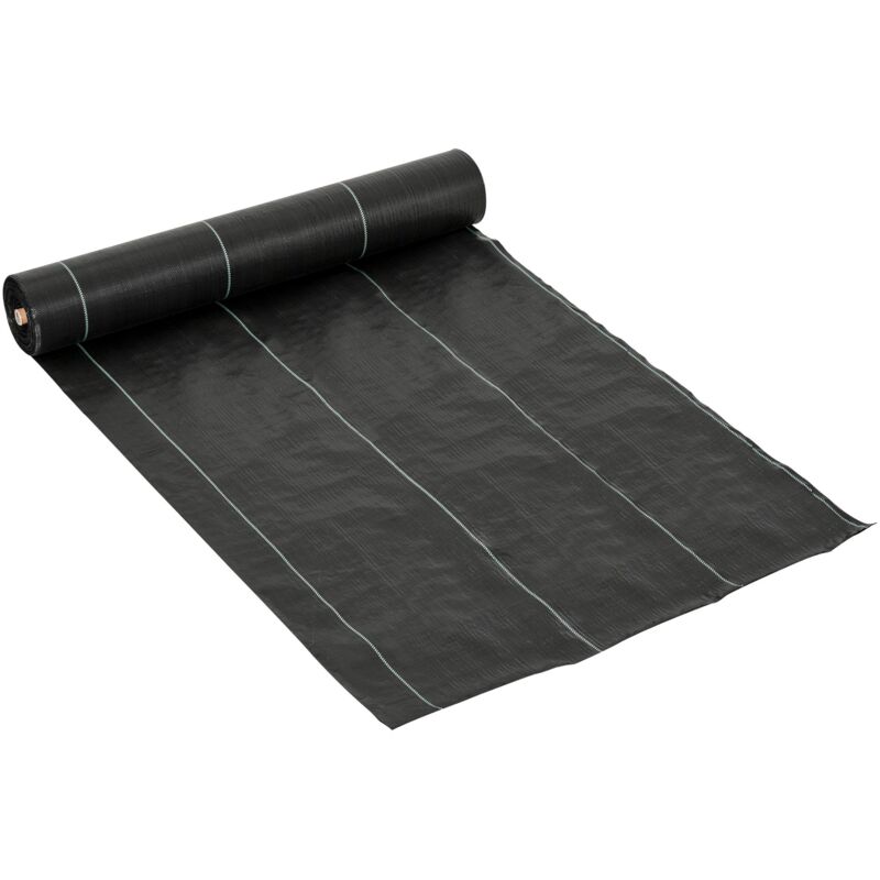 foto del prodotto outsunny telo nero pacciamatura 50x2m per orto, serra, giardino