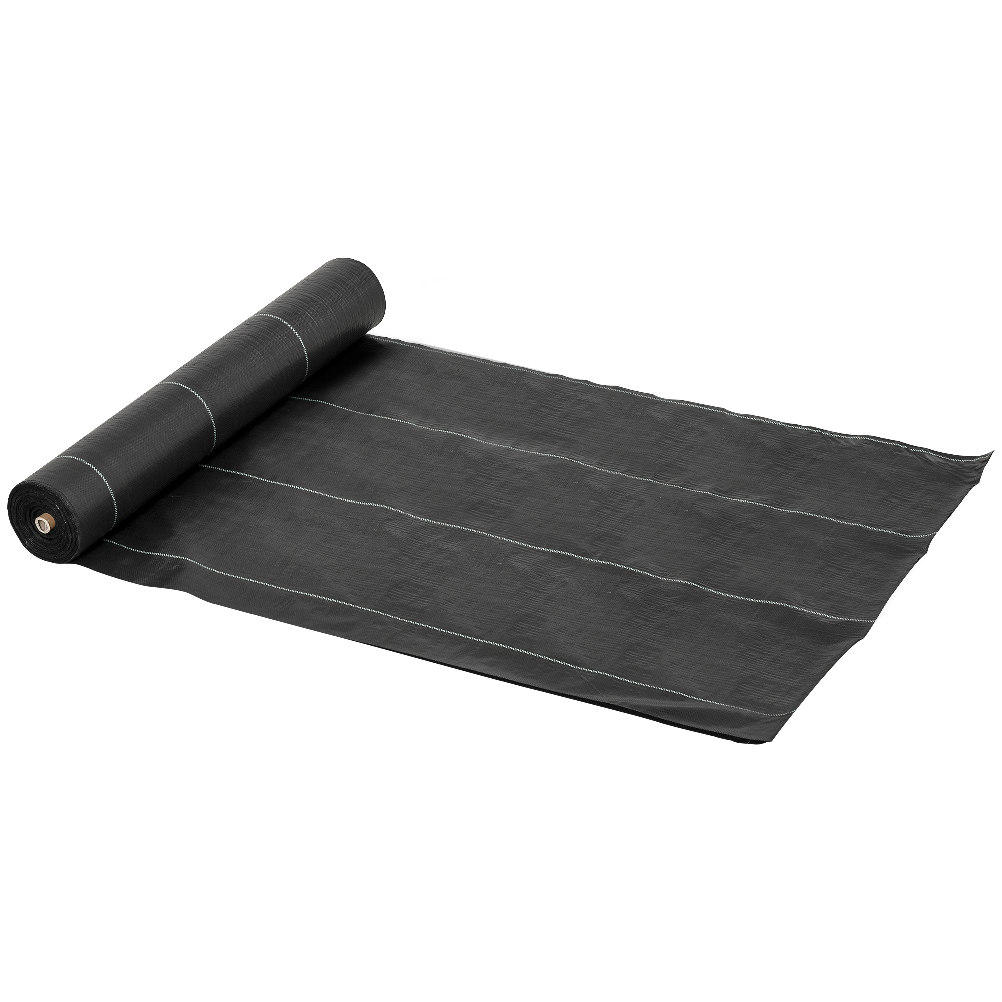 foto del prodotto outsunny telo nero pacciamatura 50x2m per orto, serra, giardino drenante e traspirante con quadrettatura aosom