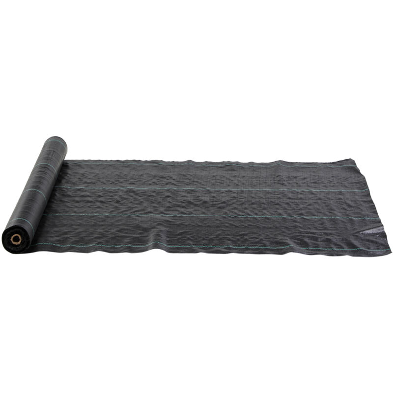 foto del prodotto outsunny telo per pacciamare 100x1 m traspirante e anti uv in pp nero