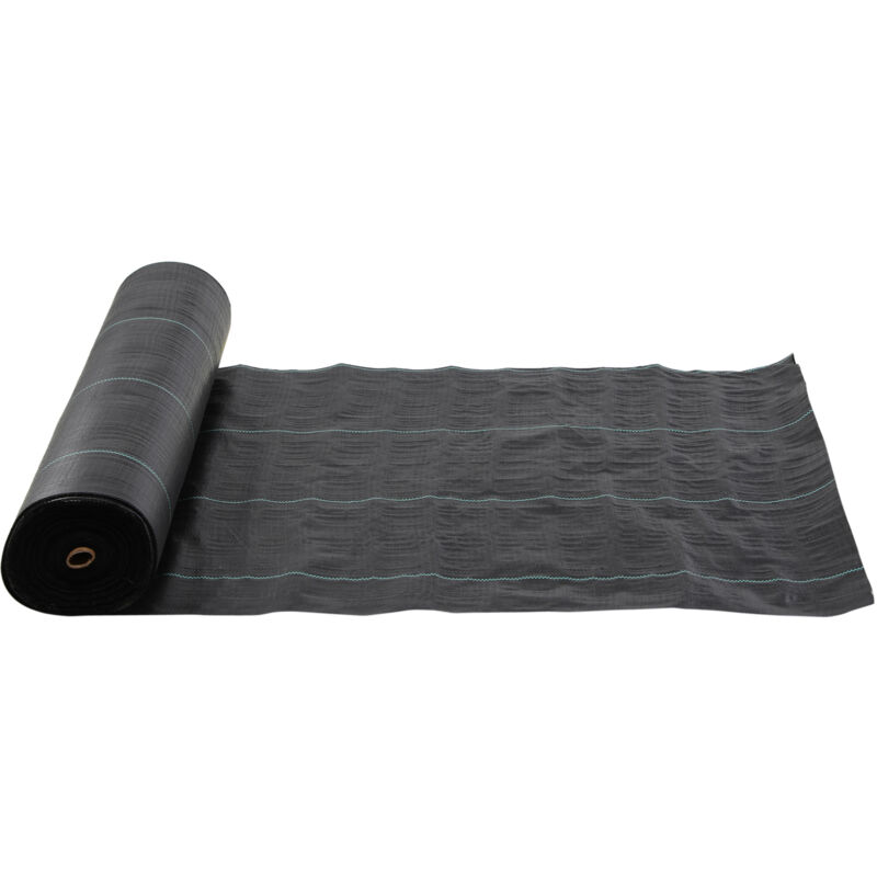 foto del prodotto outsunny telo per pacciamare 50x2 m traspirante e anti uv in pp nero
