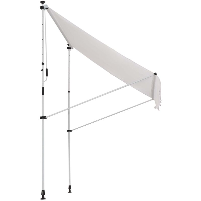 foto del prodotto outsunny tenda da sole 2x1.5m con telaio telescopico e manovella, bianco