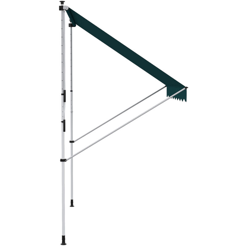 foto del prodotto outsunny tenda da sole 2x1.5m con telaio telescopico e manovella, verde