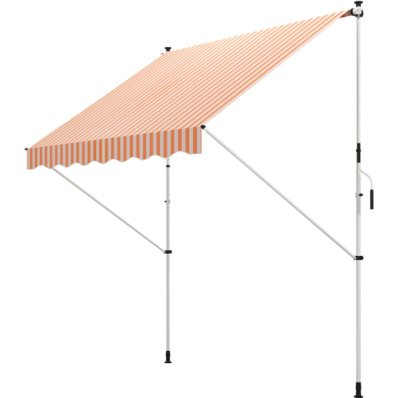 foto del prodotto outsunny tenda da sole 3x1.5m telescopica a parete avvolgibile arancione