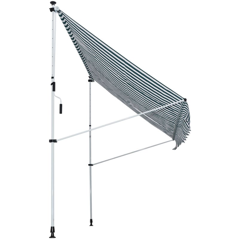 foto del prodotto outsunny tenda da sole 3x1.5m telescopica a parete avvolgibile bianco e verde