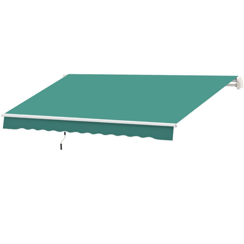 foto del prodotto outsunny tenda da sole avvolgibile a caduta manuale, 3x2.5m verde scuro